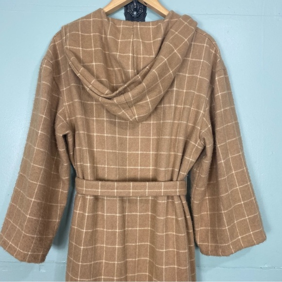 Ralph Lauren Purple Label Plaid Tan Camel Color Cashmere Duster Robe 8 Sweater - Picture 9 of 14